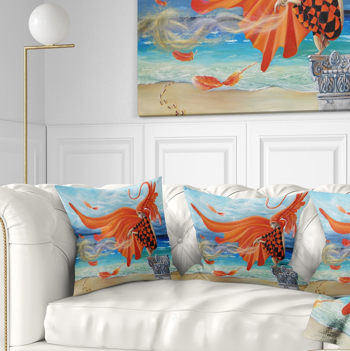 Designart Wind Blows All - Abstract Throw Pillow - 18x18