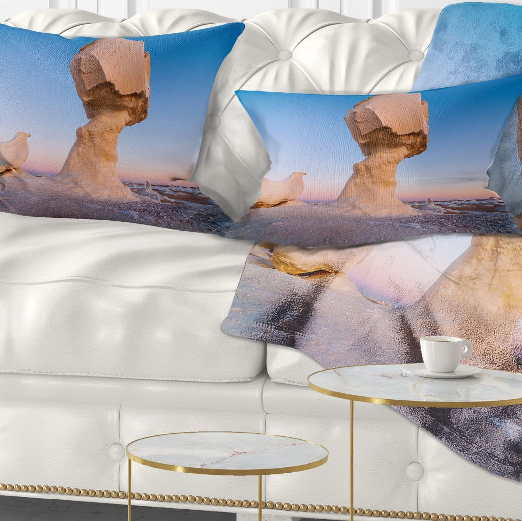 Designart Wind Eroded Rock Formation - Landscape Photo Throw Pillow - 12x20