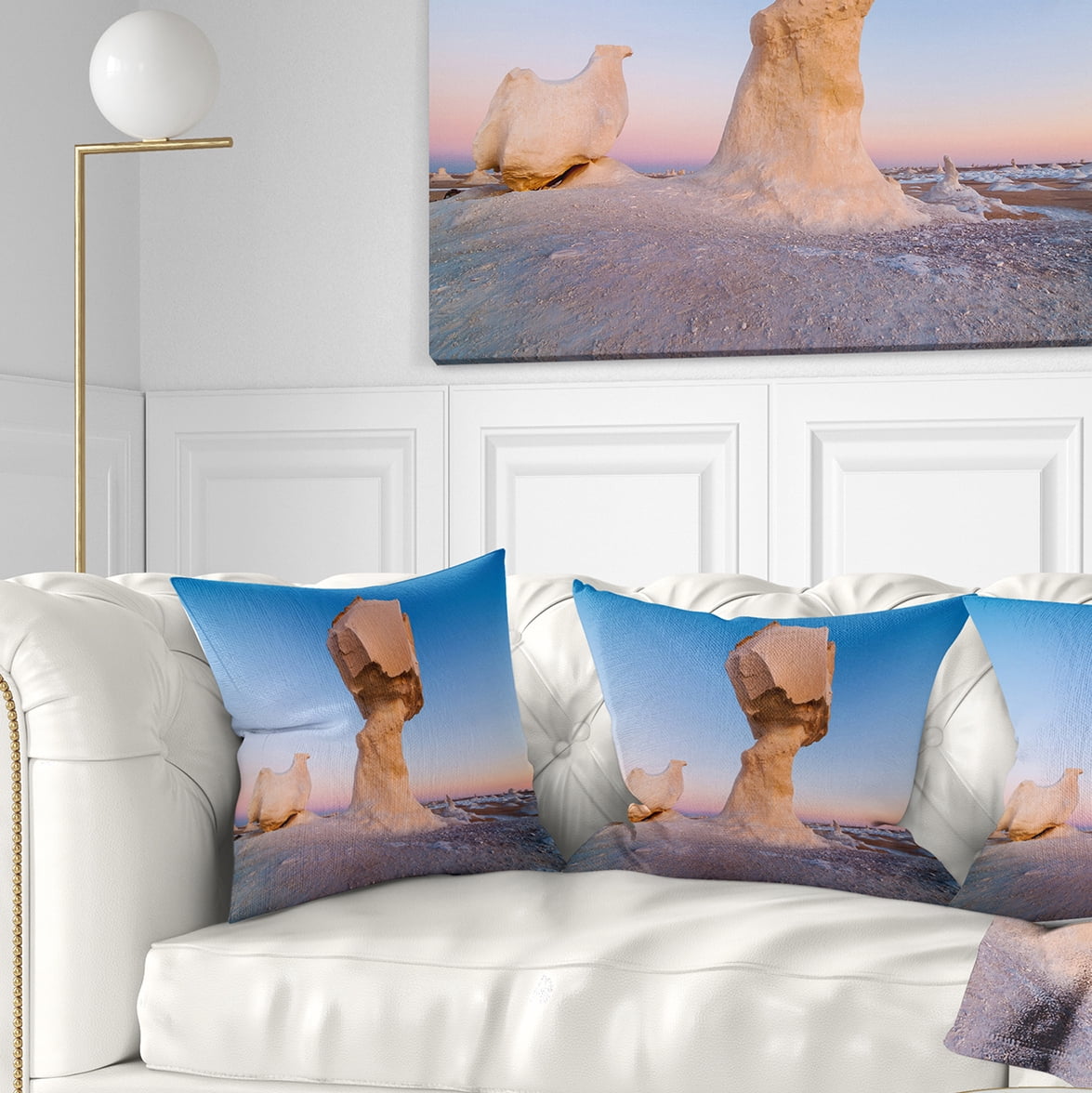 Designart Wind Eroded Rock Formation - Landscape Photo Throw Pillow - 18x18