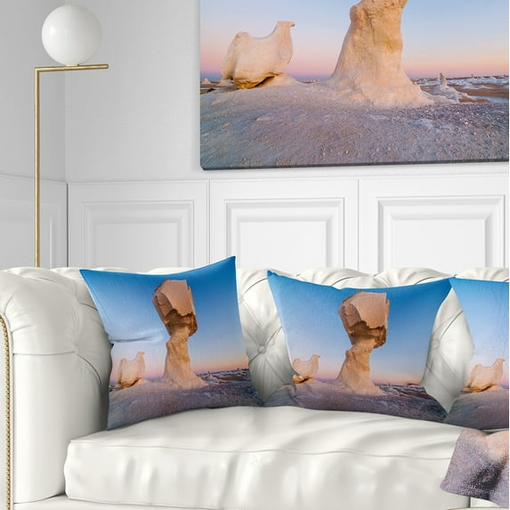 Designart Wind Eroded Rock Formation - Landscape Photo Throw Pillow - 18x18