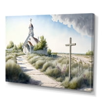 Designart Winding Path To Church VI Canvas Wall Art