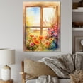 thumbnail image 1 of Designart "Window Of Floral Blooms V" Floral Window Wall Art For Kitchen, 1 of 5