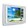 thumbnail image 1 of Designart ' Window Open to Beach with Palm ' Extra Large Seashore Framed Canvas Art, 1 of 2