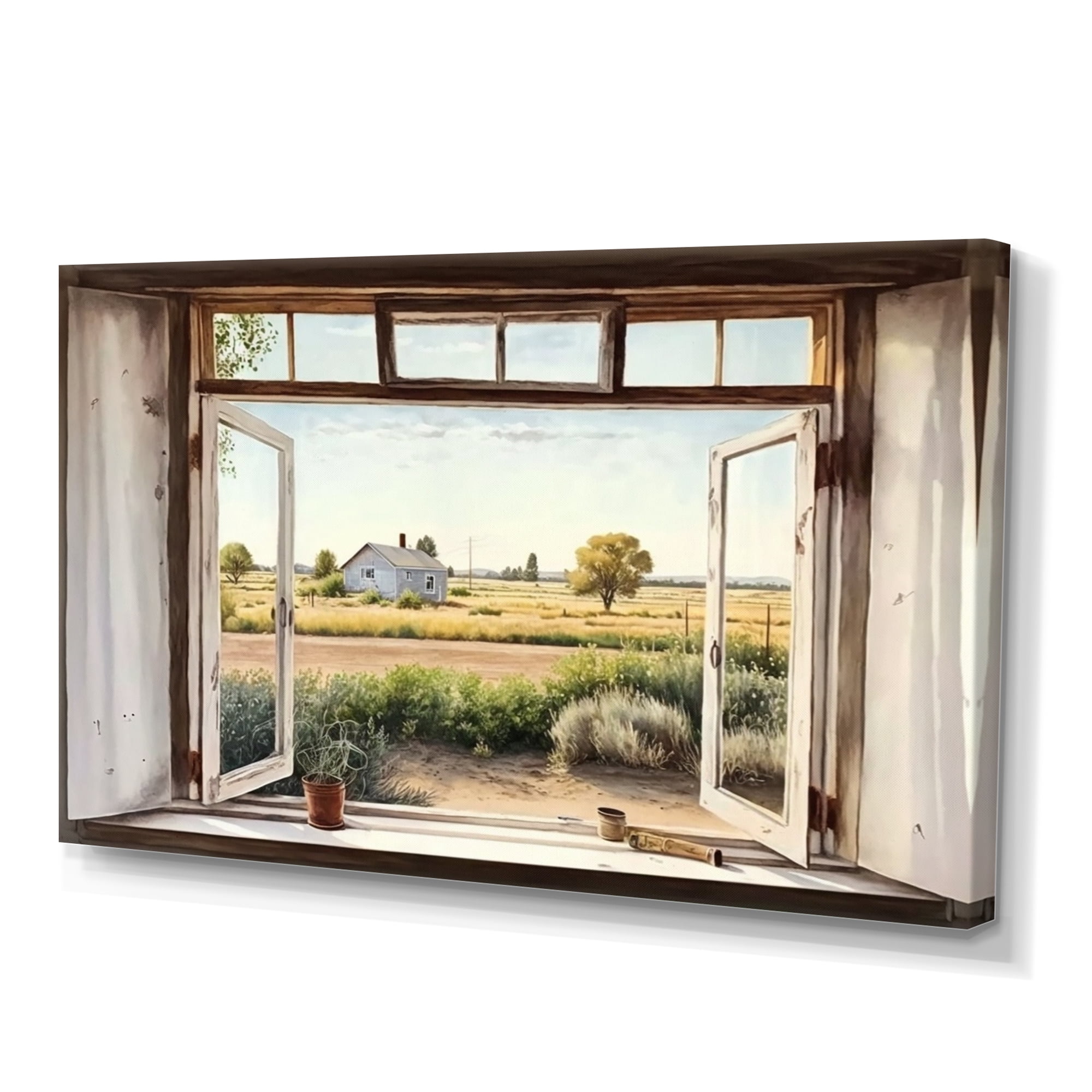 Designart Window To Landscape Views I Canvas Wall Art