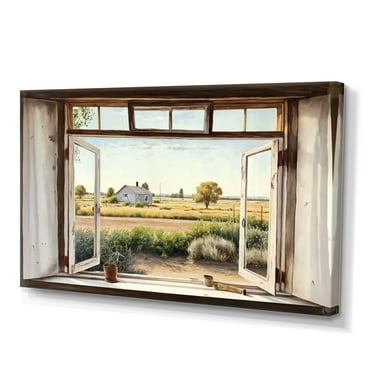 Designart Window To Landscape Views I Canvas Wall Art