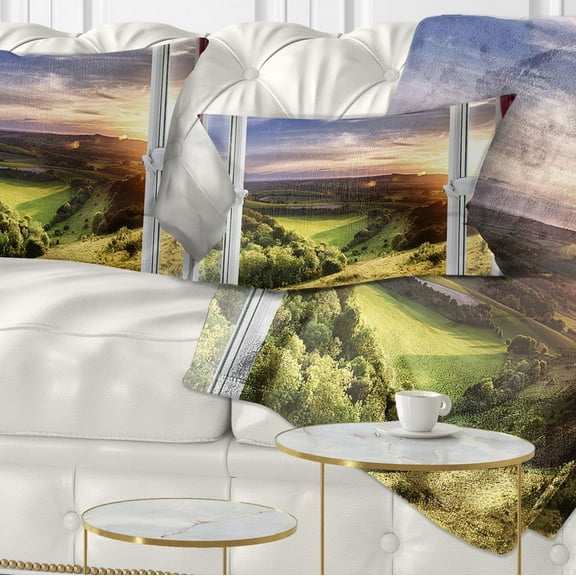 Designart Window View - Landscape Printed Throw Pillow - 12x20