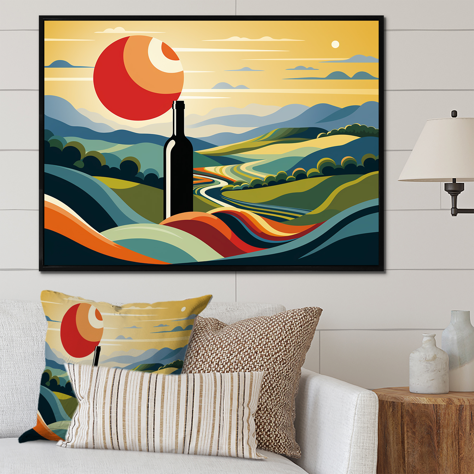 Designart "Wine Bottles Amidst Italian Landscapes I" Food & Beverage ...
