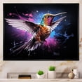 thumbnail image 1 of Designart "Wingbeat Wonder of Colorful Hummingbird IV" Animals Framed Wall Art - Modern Farmhouse Pink Hummingbird Entryway Framed Wall Art, 1 of 6