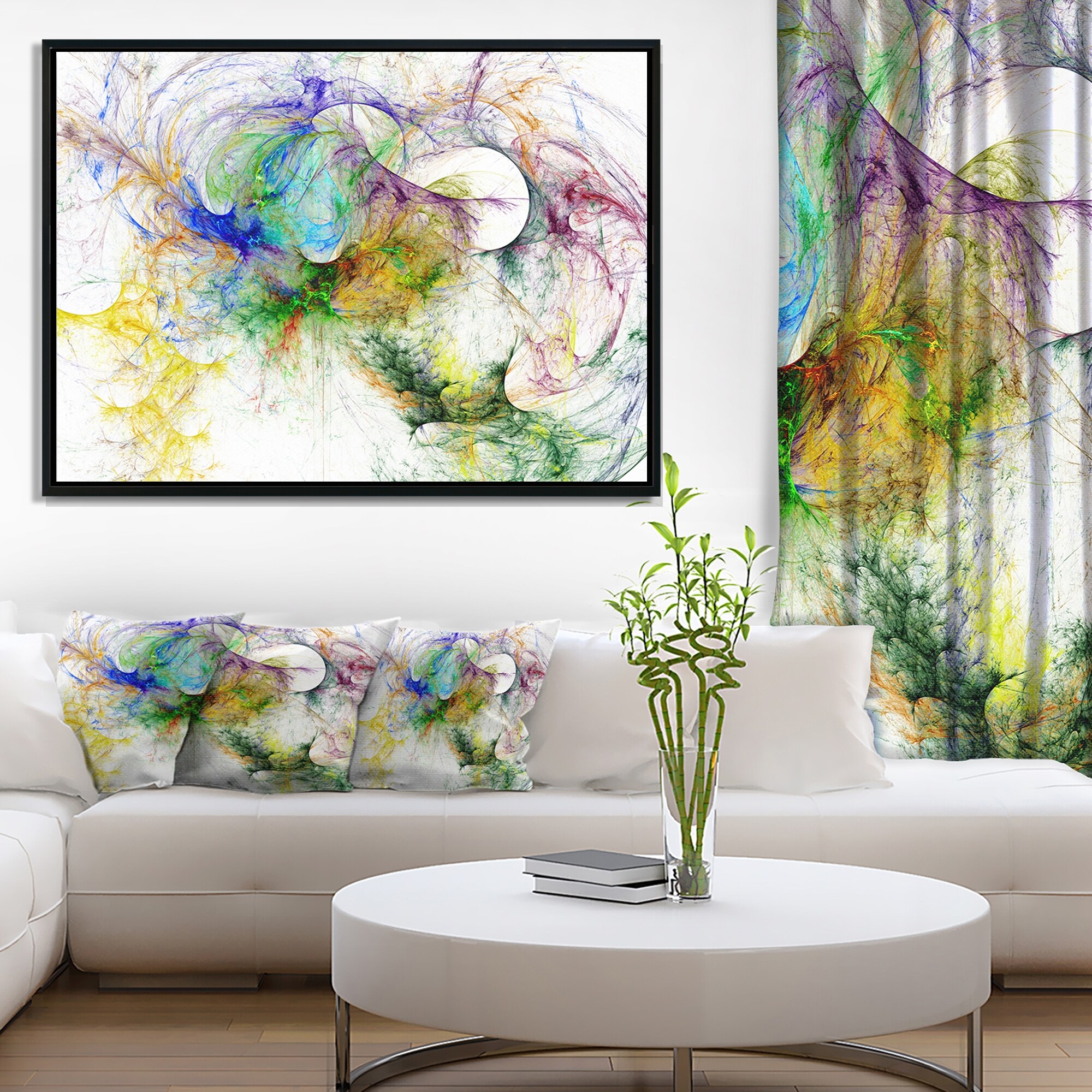 Designart ' Wings of Angels Purple ' Abstract Framed Canvas art print