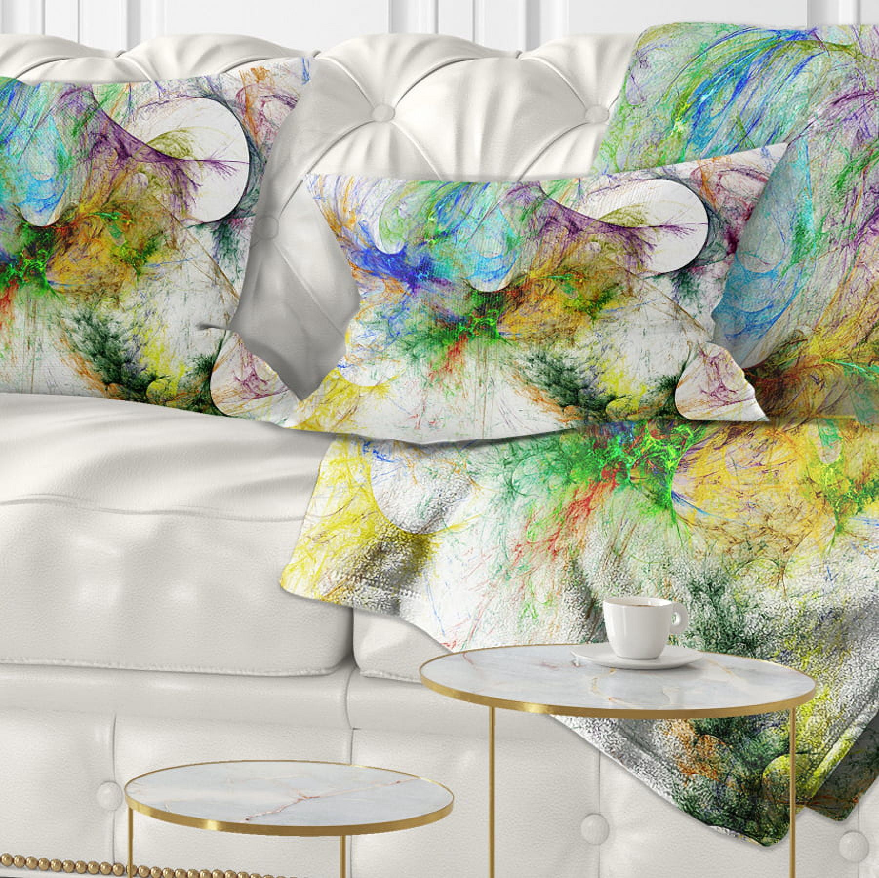 Designart Wings of Angels Purple - Abstract Throw Pillow - 12x20