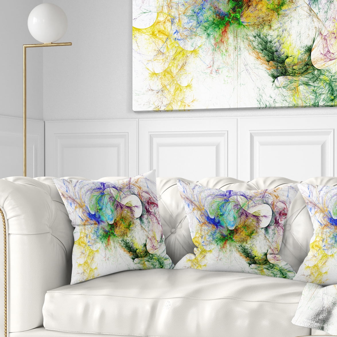 Designart Wings of Angels Purple - Abstract Throw Pillow - 18x18