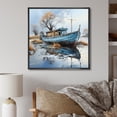 thumbnail image 1 of Designart "Winter Angling Boat Charm" Boat Fishing Floater Framed Canvas Art Print, 1 of 5