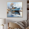 thumbnail image 1 of Designart "Winter Angling Boat Charm" Boat Fishing Floater Framed Canvas Art Print, 1 of 5