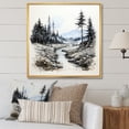 thumbnail image 1 of Designart "Winter Blossoms In Wildlife Haven I" Landscape Mountains Winter Floater Framed Wall Art Living Room, 1 of 5