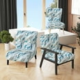 thumbnail image 1 of Designart "Winter Calm" Blue Abstract Upholstered Accent Chair - Modern Arm Chair For Living Room, 1 of 5