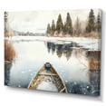 thumbnail image 1 of Designart Winter Canoe Scenery II Canvas Wall Art, 1 of 5