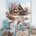 thumbnail image 1 of Designart "Winter Charm Of The Barn" Barn Canvas Wall Art, 1 of 7