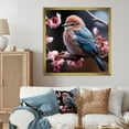 thumbnail image 1 of Designart "Winter Charm Pink Bird I" Animals Framed Wall Art Decor - Modern Pink Bird Entryway Framed Wall Art Print, 1 of 6