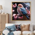 Designart "Winter Charm Pink Bird I" Animals Framed Wall Art