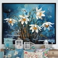 thumbnail image 1 of Designart "Winter Chill Snowdrop Realism III" Snowdrops Floater Framed Canvas Wall Art, 1 of 5