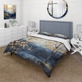 thumbnail image 1 of Designart "Winter Forest Elegance Gold & Blue Maple Trees III" Tree Maple Bedding Covert Set - Floral Gold Traditional Bed Set With 2 Shams, 1 of 5