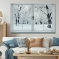thumbnail image 1 of Designart "Winter Forest View from Window I" Oversized Landscapes Wall Art - Traditional White Winter Landscape Bedroom Canvas Wall Art, 1 of 1