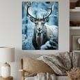 thumbnail image 1 of Designart "Winter Frost with Blue White Moose" Animals Wall Art Living Room, 1 of 5