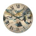 thumbnail image 1 of Designart 'Winter In Mountain Village' Traditional Wood Wall Clock, 1 of 5