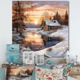 thumbnail image 1 of Designart "Winter Morning'S Enchantment I" Sunrisesunset Canvas Wall Art, 1 of 7