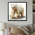 thumbnail image 1 of Designart "Winter Polar Bear III" Animals Framed Wall Art Decor - Modern White Bear Entryway Framed Wall Art, 1 of 6