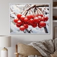 thumbnail image 1 of Designart "Winter Red Cherry Tree Majesty" Floral Framed Wall Art - Traditional Red Cherry Hallway Framed Wall Art Decor, 1 of 6