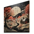 thumbnail image 1 of Designart "Winter Retreat at the Barn in Papercut III" Countryside Print on Natural Pine Wood, 1 of 1