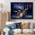 thumbnail image 1 of Designart "Winter Rhythms On Music Drums" Music Floater Framed Canvas Wall Art, 1 of 1
