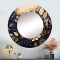 thumbnail image 1 of Designart "Winter'S Charm In Gold Leaves" Leaves Rund Mirror For Wall Decor - Large Gold Round Print Mirror - Round Traditional Mirror - Wall Mounted Round Large Mirror - 29" x 29", 1 of 6