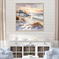 thumbnail image 1 of Designart "Winter'S Charming Beach Sunset I" Coastal Sunset Floater Framed Wall Art Prints, 1 of 5