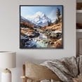 thumbnail image 1 of Designart "Winter'S Charming Mountain Creek" Landscape Mountains Floater Framed Canvas Wall Art, 1 of 5