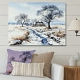 thumbnail image 1 of Designart "Winter'S Countryside Path" Road Canvas Prints, 1 of 7