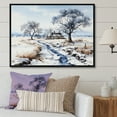 thumbnail image 1 of Designart "Winter'S Countryside Path" Road Floater Framed Canvas Prints, 1 of 5