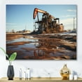thumbnail image 1 of Designart "Winter Scenery Featuring Oil Drilling Rigs" Oil Rigs / Fields Canvas Prints, 1 of 7