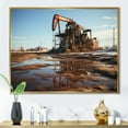 thumbnail image 1 of Designart "Winter Scenery Featuring Oil Drilling Rigs" Oil Rigs / Fields Floater Framed Canvas Prints, 1 of 5