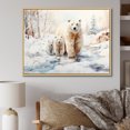 thumbnail image 1 of Designart "Winter Scenery Polar Bears in Snow III" Animals Framed Wall Art - Modern Farmhouse Blue Bear Entryway Framed Wall Art Print, 1 of 6