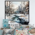 thumbnail image 1 of Designart "Winter Scenery: River In The Forest" Forest Floater Framed Wall Art Prints, 1 of 5