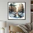 thumbnail image 1 of Designart "Winter Scenery: River In The Forest I" Forest Floater Framed Wall Art Living Room, 1 of 5