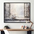 thumbnail image 1 of Designart "Winter Scenery by the Window with Snow II" Landscapes Framed Wall Art - Traditional Grey Japan Bedroom Framed Canvas Wall Art, 1 of 6