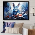thumbnail image 1 of Designart "Winter Solitude Blue Rabbit" Animals Framed Wall Art Decor - Modern Farmhouse Blue Rabbit Bedroom Framed Canvas Wall Art, 1 of 6