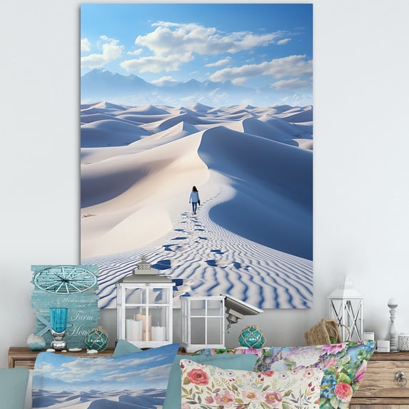 Designart "Winter Solitude Snowy Desert" Landscape & Nature Wall Art Print