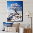 thumbnail image 1 of Designart "Winter Solitude Snowy Tree" Floral Floater Framed Canvas Print, 1 of 7