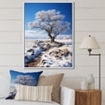 thumbnail image 1 of Designart "Winter Solitude Snowy Tree" Floral Floater Framed Canvas Print, 1 of 7