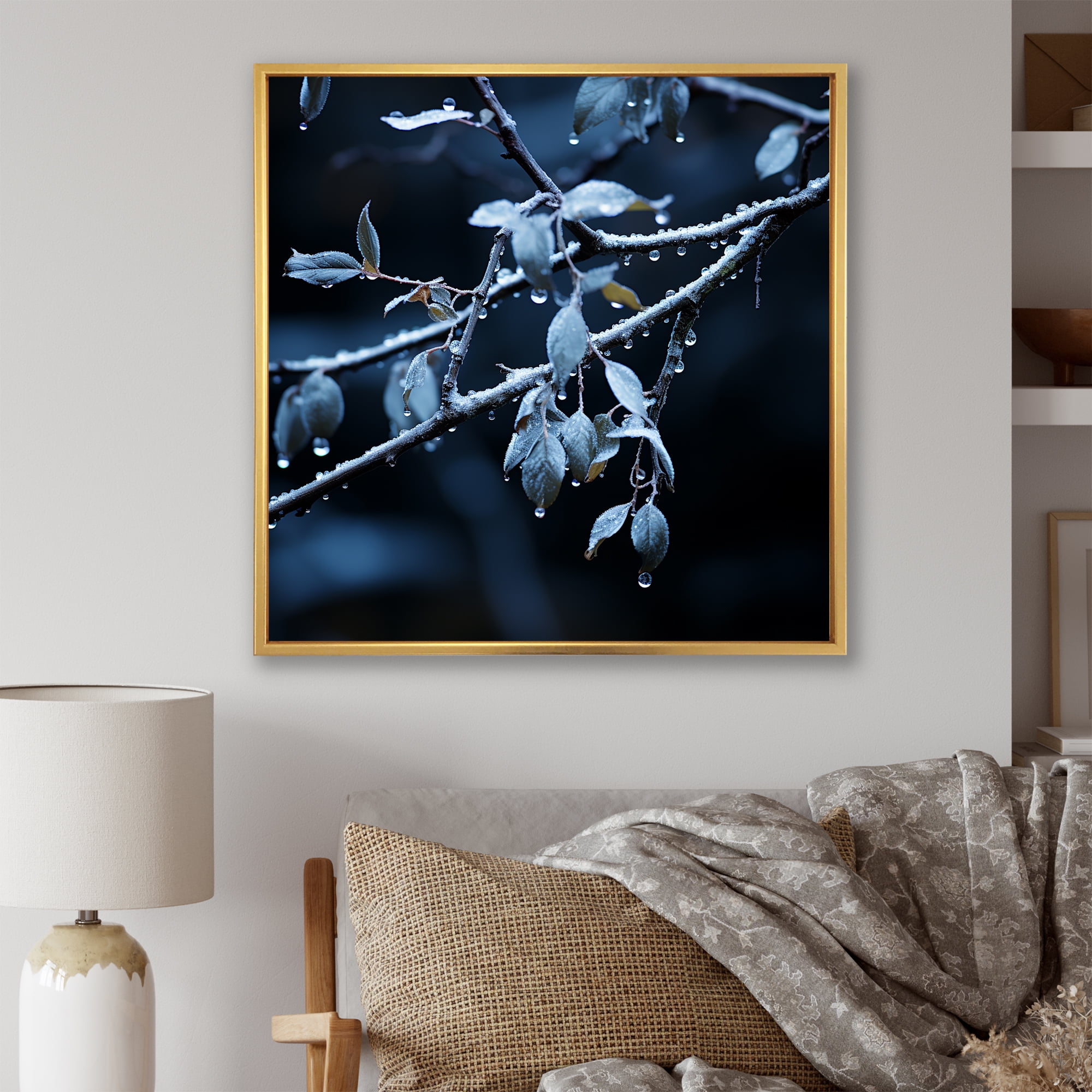 Designart "Winter Tree Canopy Lit by the Moon II" Food & Beverage