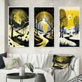 thumbnail image 1 of Designart "Winter Trees and Snowy Mountain River I" Landscape Forest Framed Wall Art Set Of 3 - Yellow Forest Frame Gallery Set For Office Decor, 1 of 6